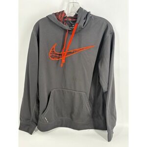 Nike Therma-FIT Gray Hoodie Mens Size M Pullover Long Sleeve‎ Activewear